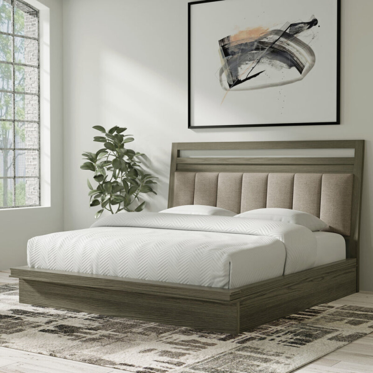 55de362ef54073845c2b69ab2e7e936b Pure Modern Bedroom Queen 5/0 Platform Bed - Image 1