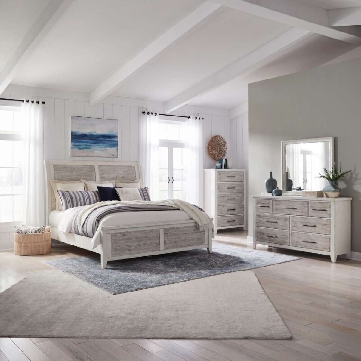 55ef67f3cd96f6173830ea473ab3d8eb Backroads Queen Sleigh Bed, Dresser & Mirror, Chest - Image 1