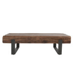 Duarte Solid Wood Rectangle Coffee Table - Rustic Brown - Image 3