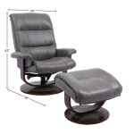Knight - Ice Manual Reclining Swivel Chair & Ottoman - Image 4