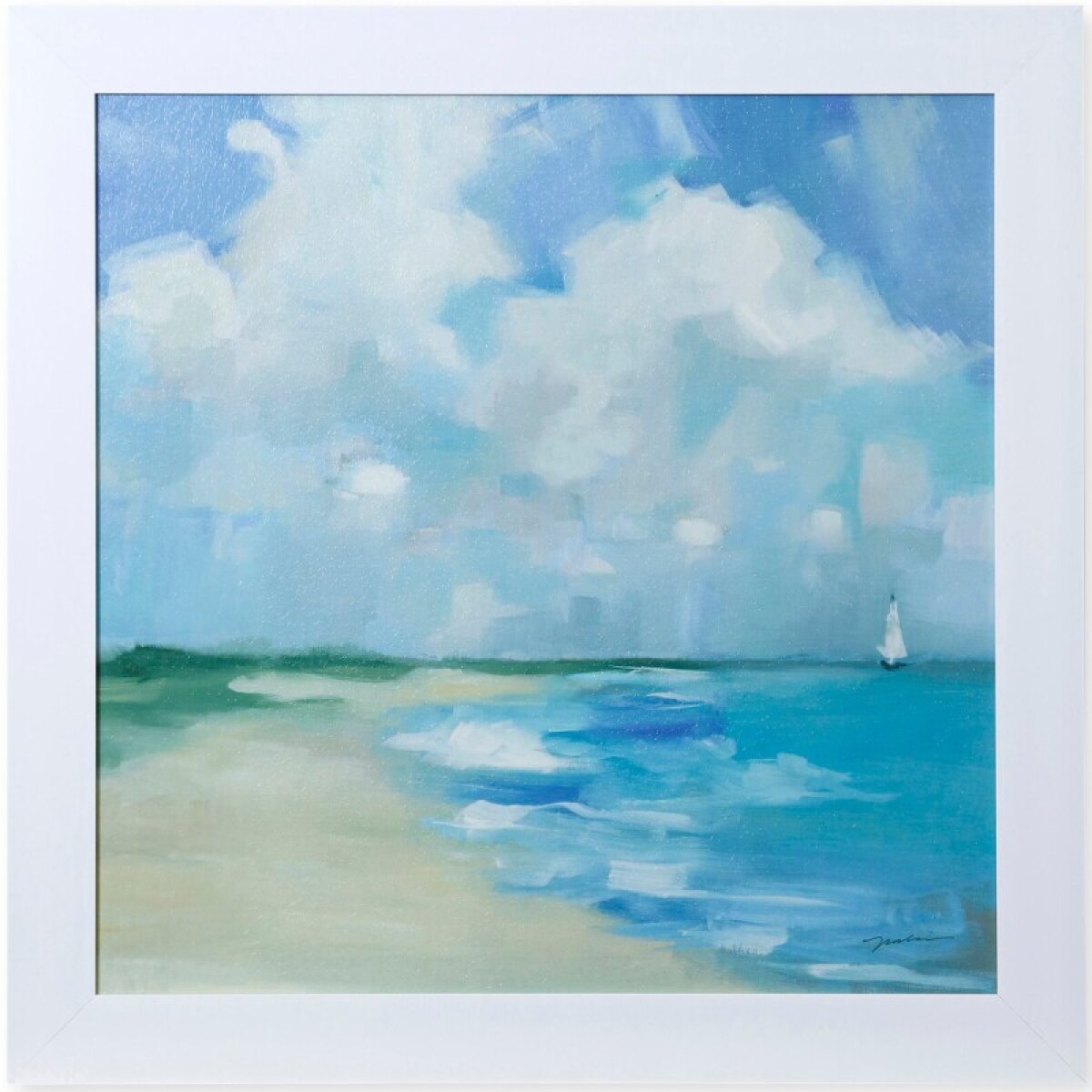 5638695dcdc55de4de95d6854750a486 Coming Ashore Textured Framed Print - Image 1