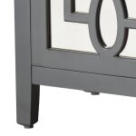 Soft Gray Small Mirrored Side Table With Storage - Image 6