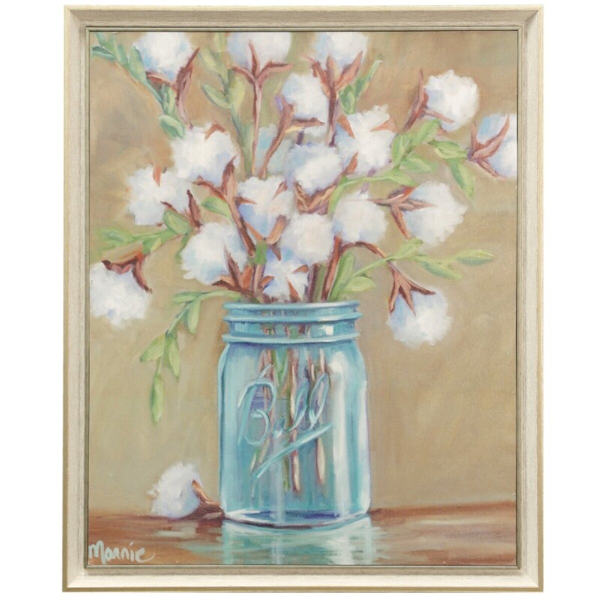 572b6436155a28afb567d1c10e80edd2 Cotton Jar Textured Framed Print - Image 1