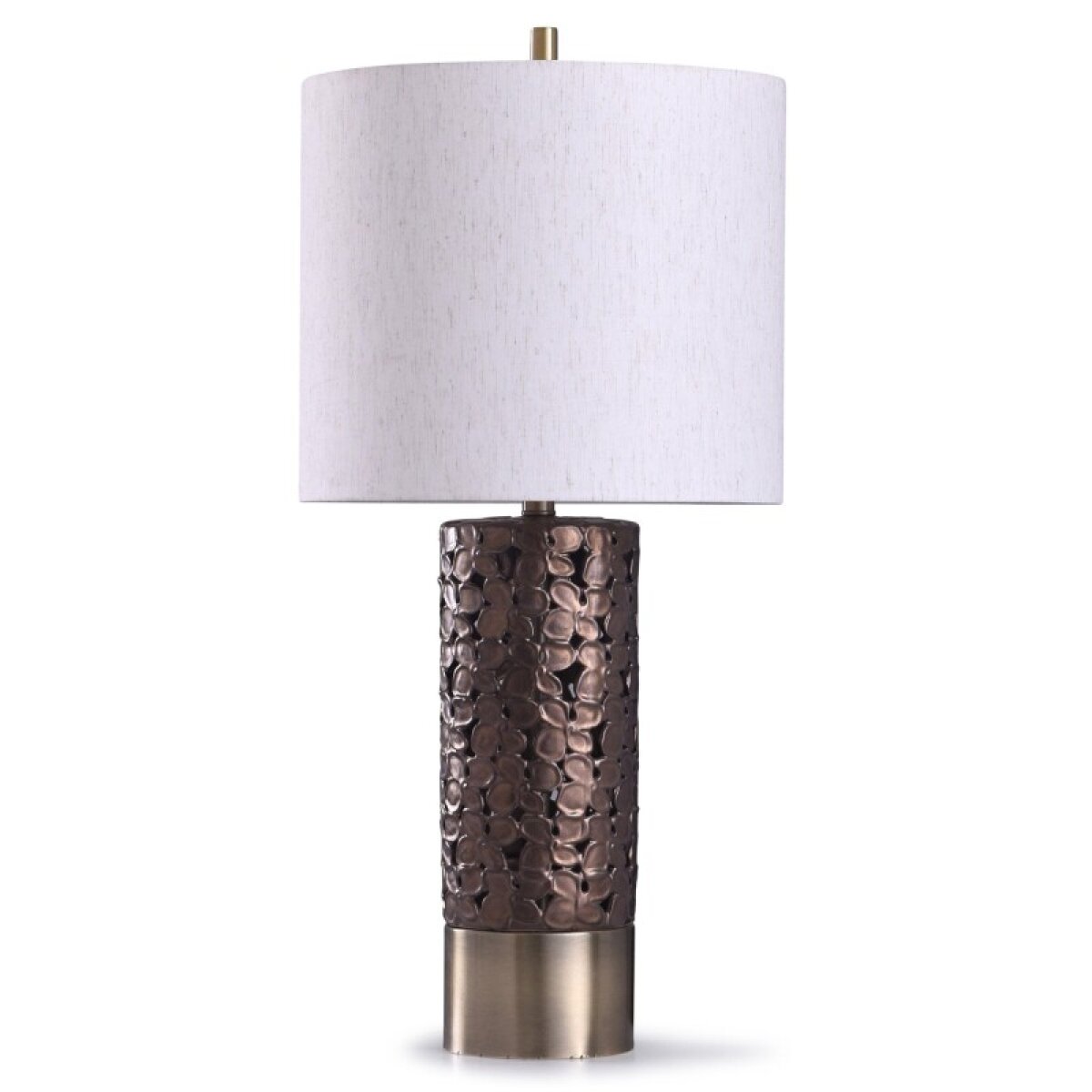 573659b189c8de7138b33901f67d41e2 Chesham Bronze 33in Ornamented Bronze Metal Table Lamp With Antique Brass Base 150w 3-way - Image 1