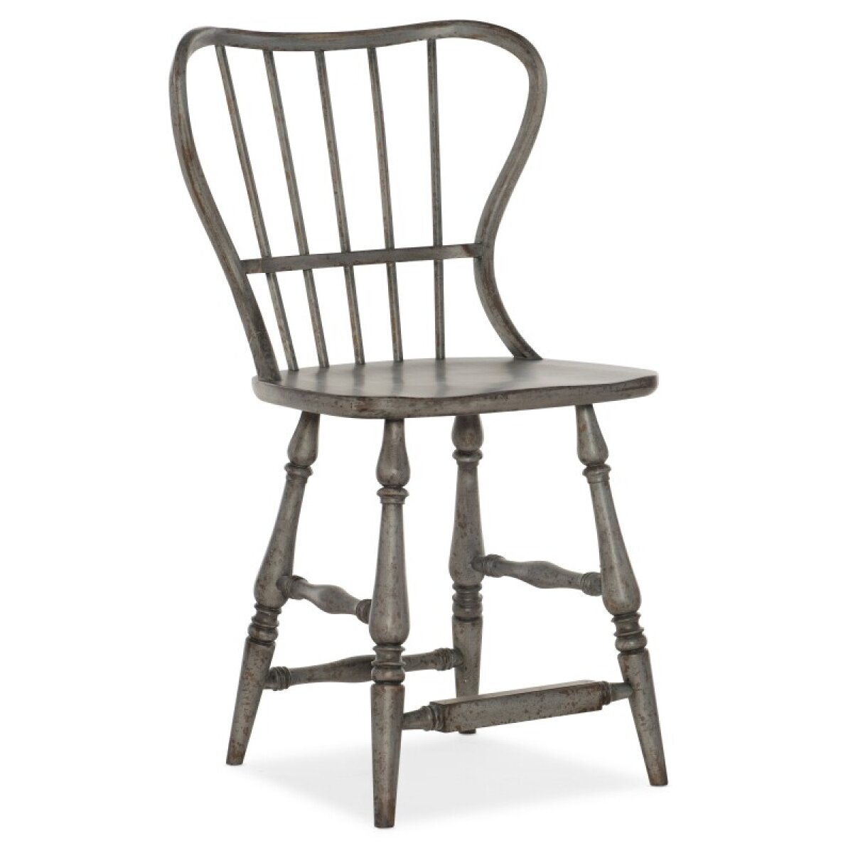 57b0a5429de325f436113fd0b95f51c9 Casual Dining Ciao Bella Spindle Back Counter Stool-Speckled Gray - Image 1
