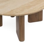 Idella Travertine Round Coffee Table - Tan - Image 6