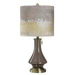 Austin Allen James Taupe Glass With Golden Animal Print Art Shade 29in