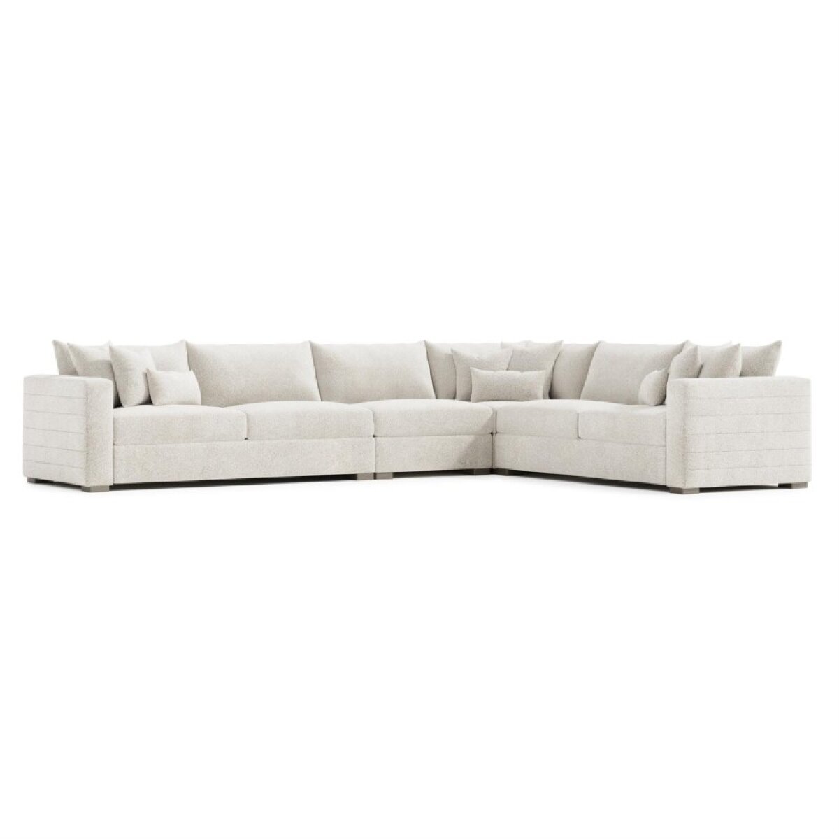 588cc687035f9f163f3a6764de04892e Helena Fabric Sectional Wood Foot - Image 1