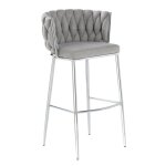 Austin Allen James Fabric Woven Chair Silver Frame
