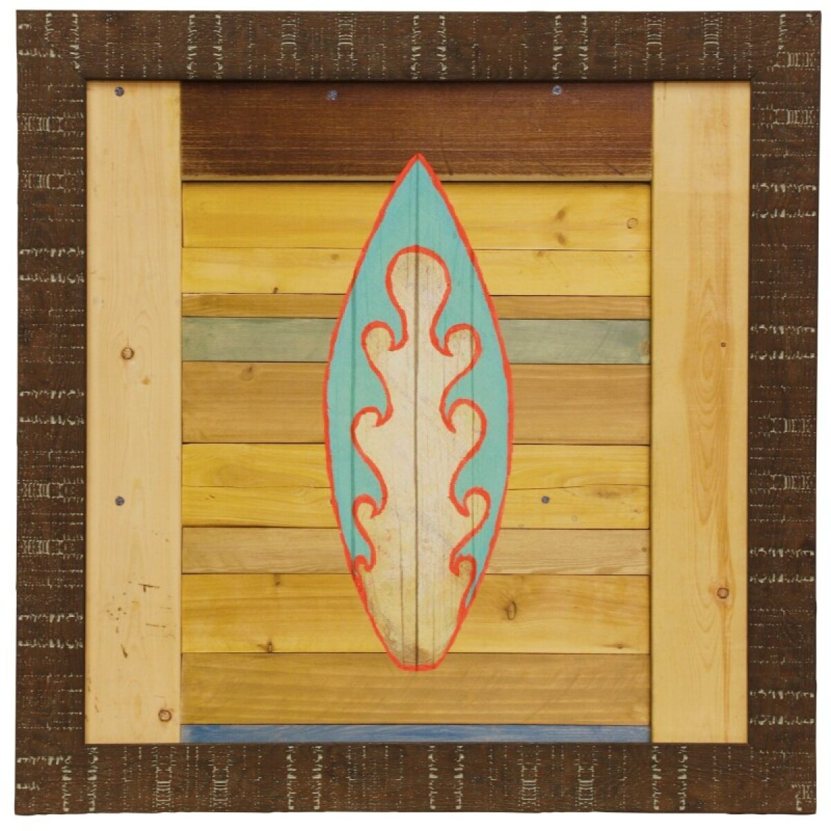 59a73d04a48bc97507b3294591b1a8ad Blue Surfboard Juvenile Coastal Collection Wall Art Framed Print Under Glass - Image 1