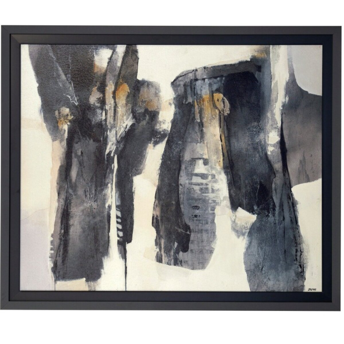 5a16046cd9f6adee1bc9444939d703c9 Onyx Composition Textured Framed Print - Image 1