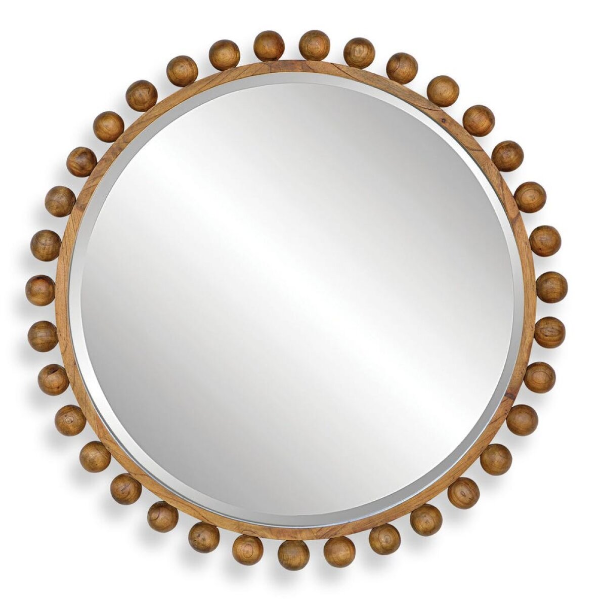 5a3933f8e6209ff3e423f750c7b6d41d Cyra Wood Round Mirror, Walnut - Image 1