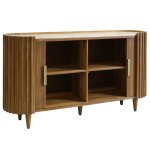 Racetrack Cabinet Mango Wood Side Board With Tambour Doors - Image 3