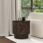 Norwood Solid Wood Round End Table - Bark Brown - Image 7