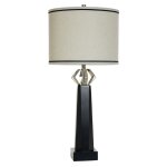 Norman Wyatt Home Icon Black With Silver Poly Table Lamp 35in