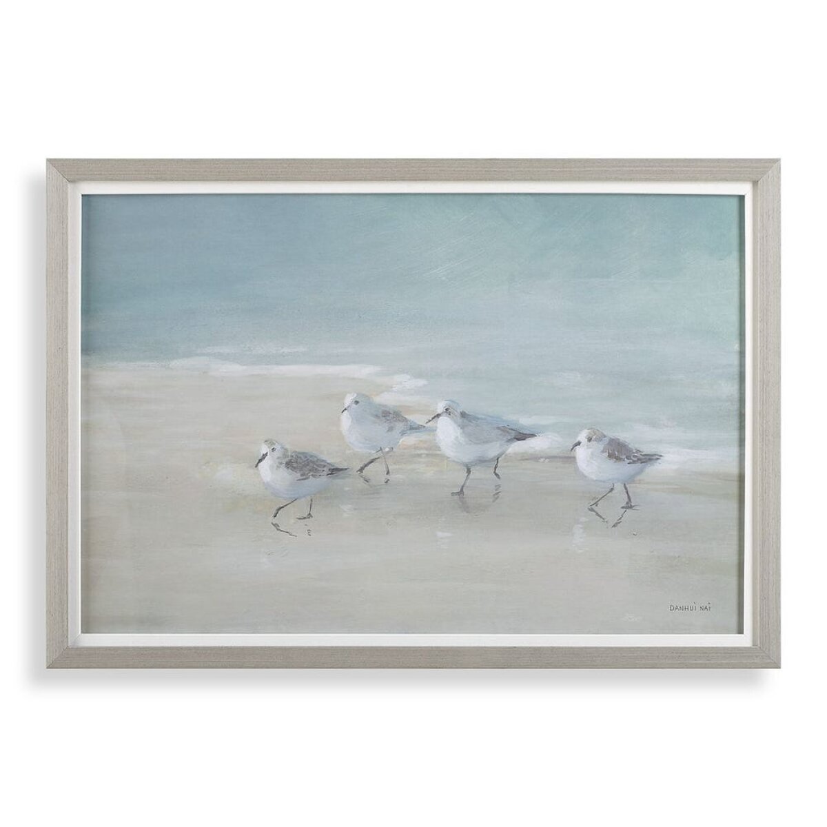5a991c2032d2855fa7f0fe60ed462eaf Tranquil Shorebirds On The Sand Framed Print - Image 1