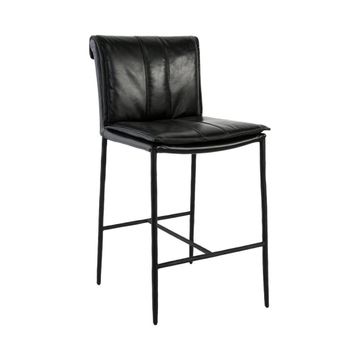 5ab91594666e7cfc0da65d78b6b34cff Mayer Leather Counter Stool - Jet Black - Image 1