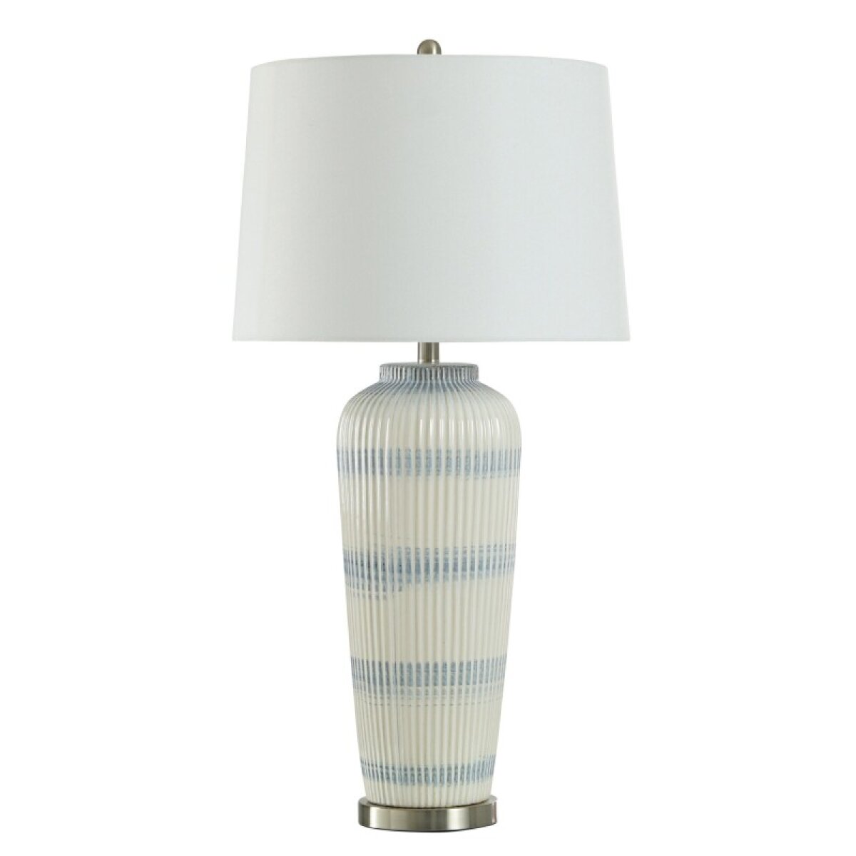 5b20f2b13943268bebcd6d58e51a6e36 Pristine Blue Ceramic Table Lamp - Image 1