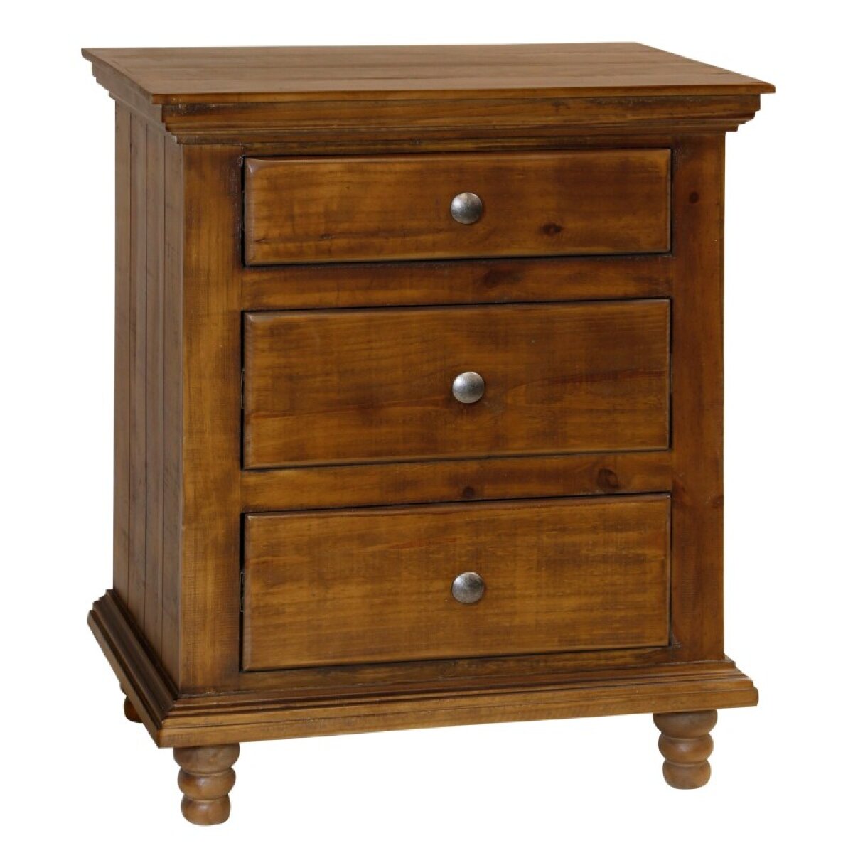 5ba96723f3ecfd5cb07e3f7060eb798b Pecan Solid Wood Rivers Edge Side Table With 3 Drawers - Image 1