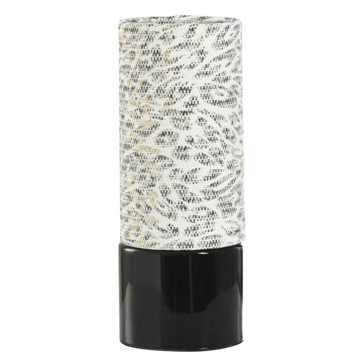 5c2dab496829456258b7cf96fa0d5993 Black Ceramic Uplight With Fabric Shade - Image 1