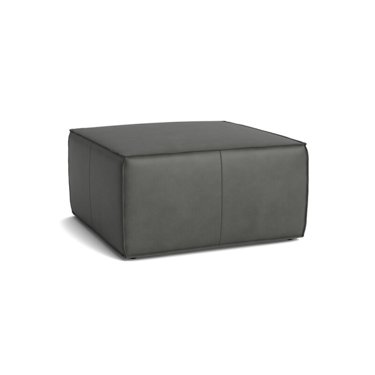 5c552dbd2b18d02619b2d0a97425d0d5 Rhonda Square Leather Ottoman - Image 1