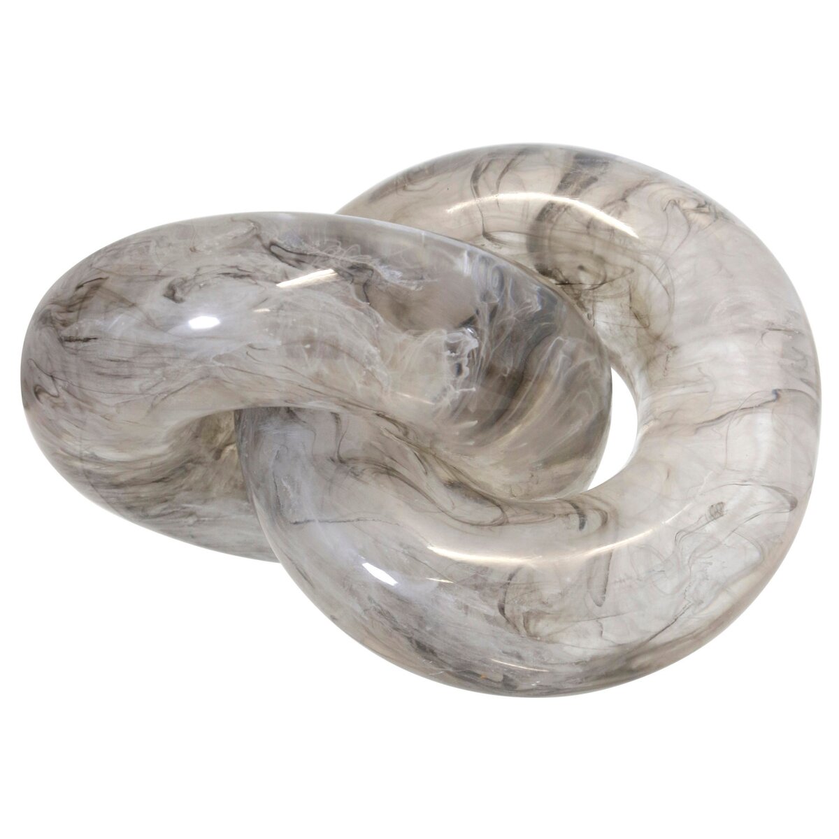 5cd2efe3332d86fb98b630ac647f0517 Knot Sculpture | White & Black Marble Finish On Resin - Image 1