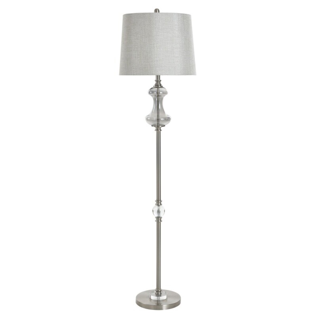 5ce2ef318250d746c114a3392b496f8c Brushed Nickle & Silver Glass Steel Floor Lamp - Image 1