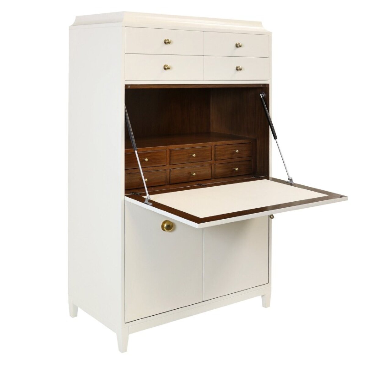 5d93b4129db24a846bec0bff552da174 Ivory & Mahogany Multi-purpose Plateau Secretary Desk - Image 1