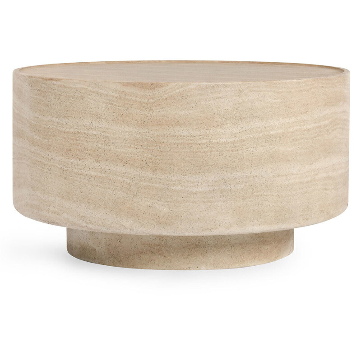 5da95550a0b303a25b1cded9955d4d32 Mckenna Outdoor Round Coffee Table - Travertine - Image 1