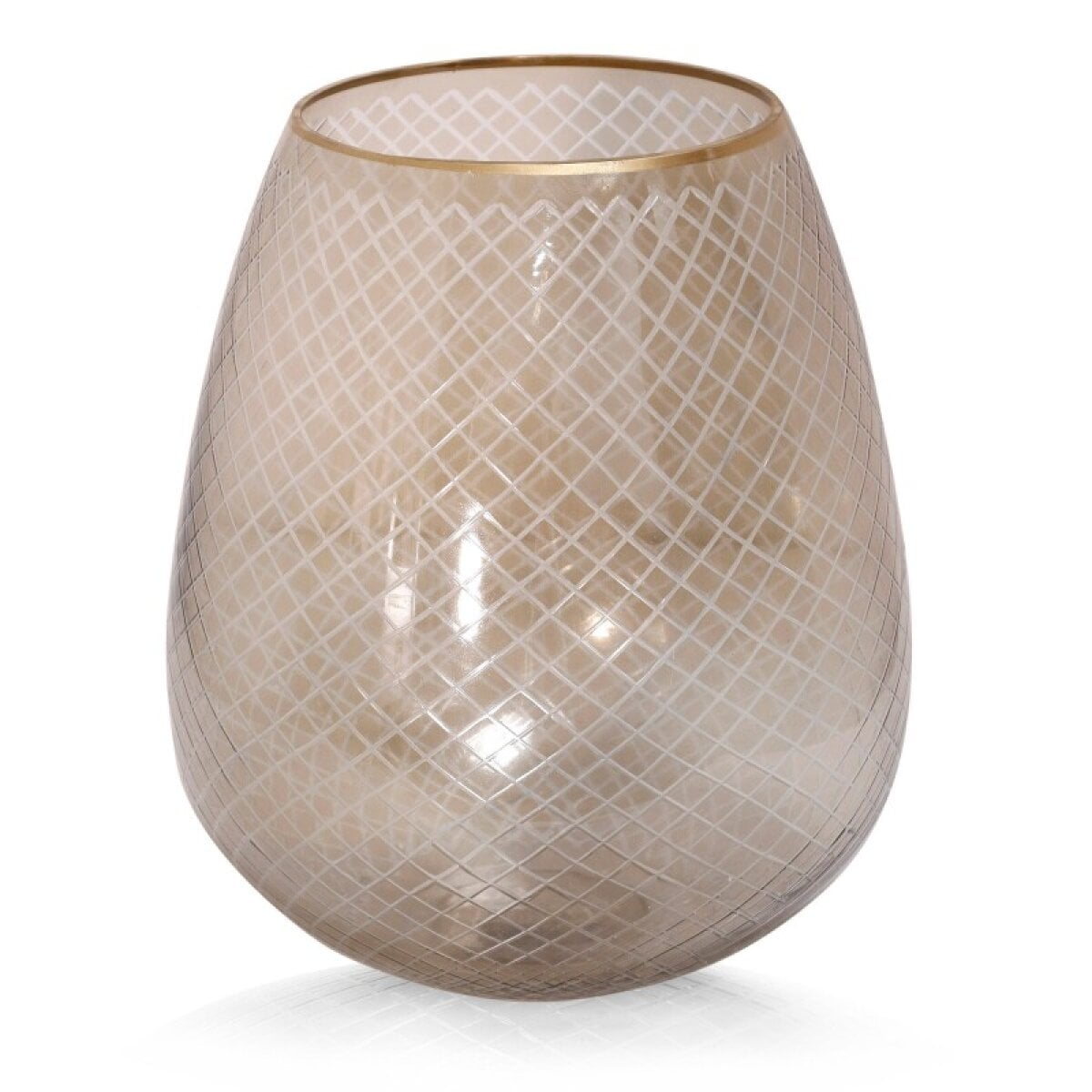 5dd1978f85fc8cec45aa7ebf0d58f4ba Light Amber Hurricane Small Etched Net Design Glass Goblet In Amber - Image 1