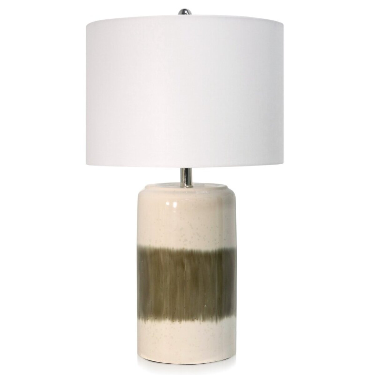5e6d11f1815d569ed455d75051b3bd83 Ceramic Table Lamp Khaki And Cream Glazed Ceramic Base With White Li - Image 1