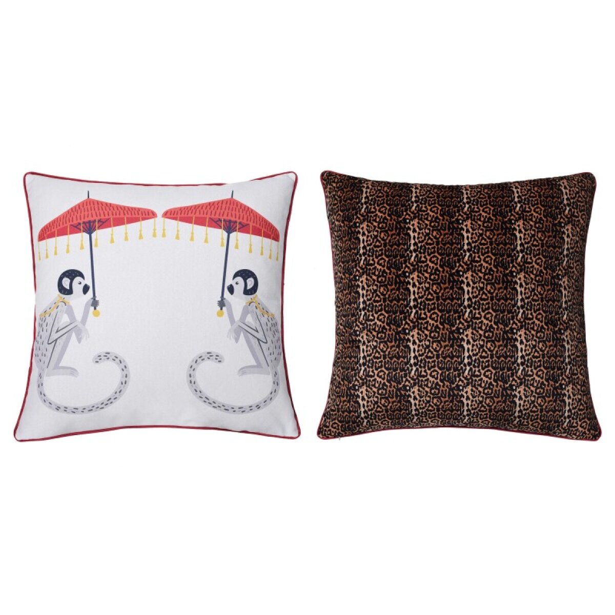 5f18294c16d9bba9c7e2ac440f554173 Dann Foley Lifestyle Double Sided Pillow Monkey Print And Cheetah Velvet Pillow - Image 1
