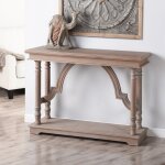Weathered Wood Trestle Table Console Table - Image 3