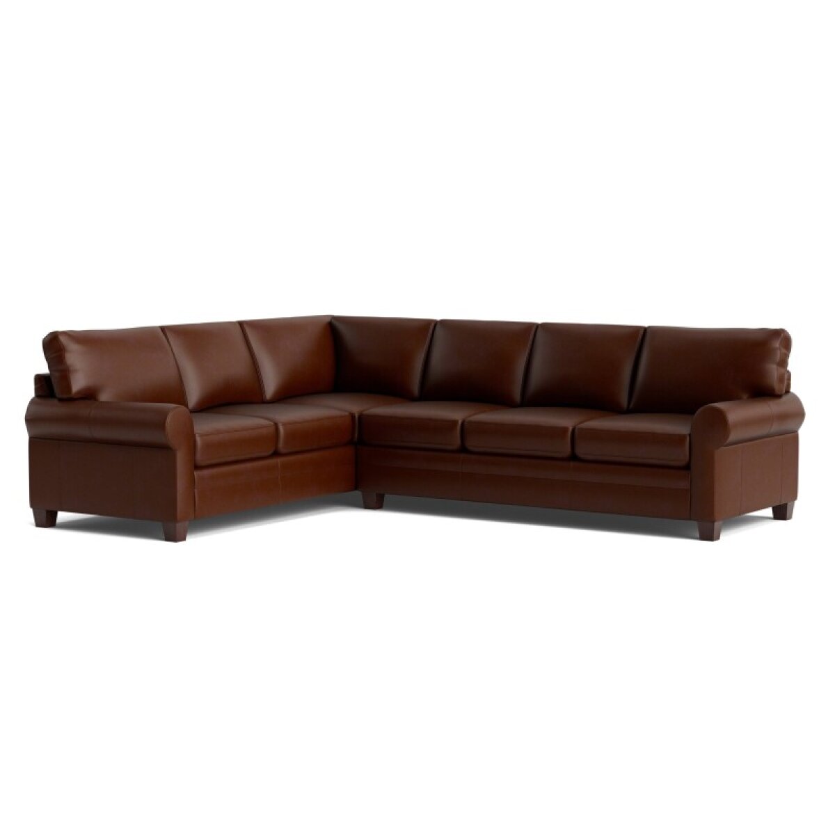 603c8591f7058d75c5a2dd1a3b6360dd Carolina Leather L-Shaped Roll Arm Sectional - Image 1