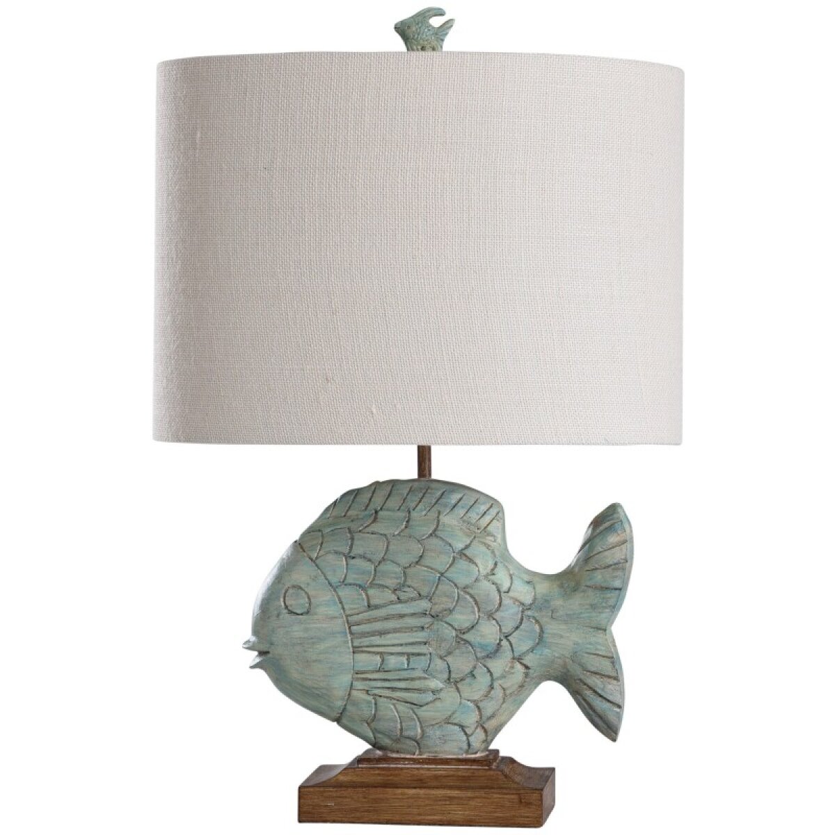 60df2d22bbe7a6288c1233cdc7b1334d Nemo Blue 27in Coastal Cast Table Lamp 100 Watts 3-way - Image 1