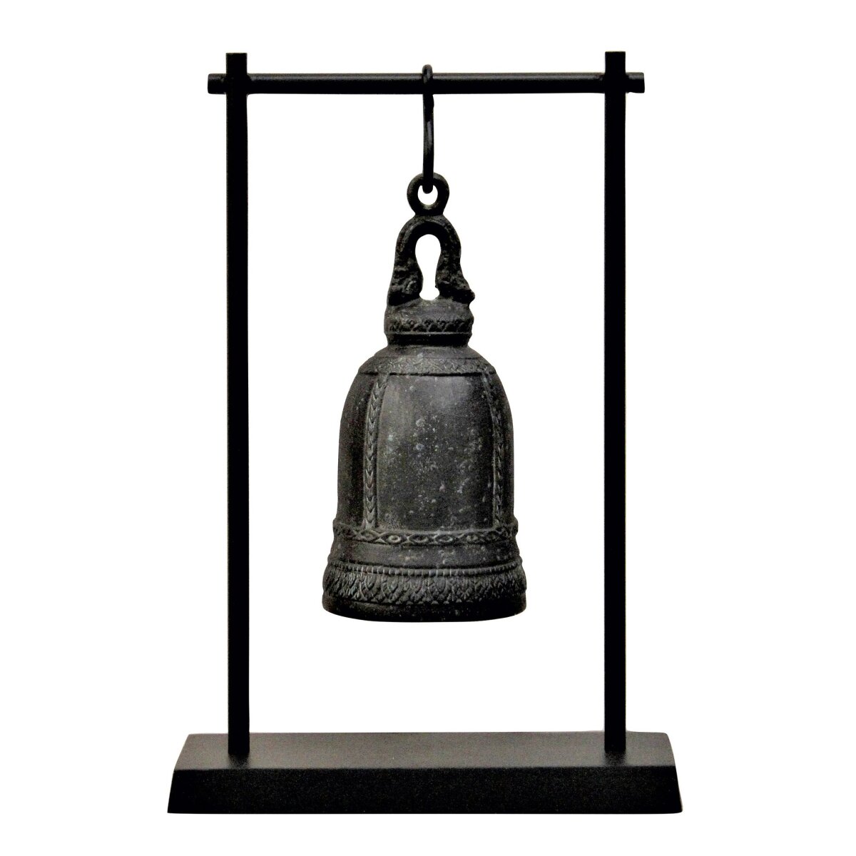 61b44724c639a827f6b31d5ad2bf5d37 Gola Antique Bell- Large | Matte Verdigris Finish On Aluminium With Matte Black Base - Image 1