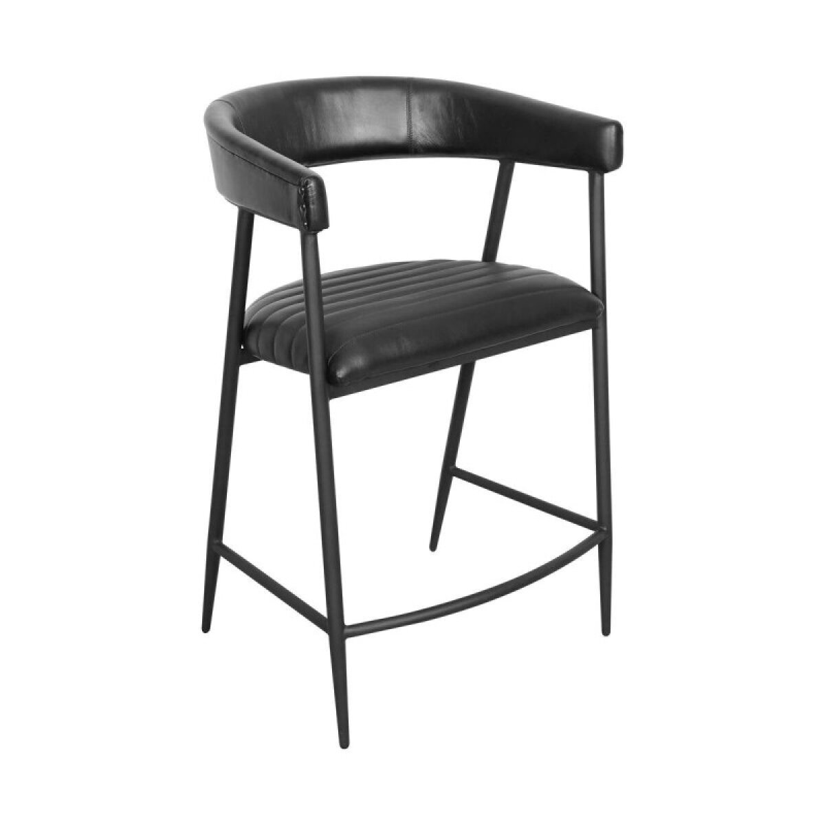 61eda815fb92ebe44b82163728d14b26 Preston Leather Counter Stool - Midnight Raven - Image 1