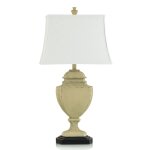 Tuscany Cream Table Lamp Antique Cream Brushed Polyresin With Traditional Shaped Body