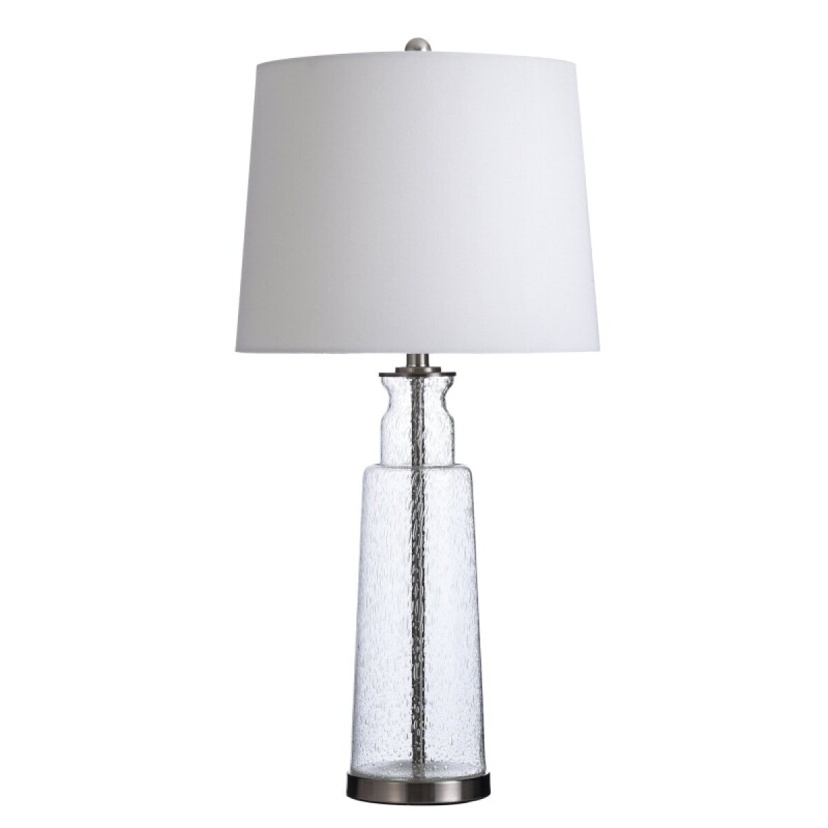 62fe5a14cf1493d98f8b95dc8fac67a1 Clear Seeded Glass Table Lamp - Image 1