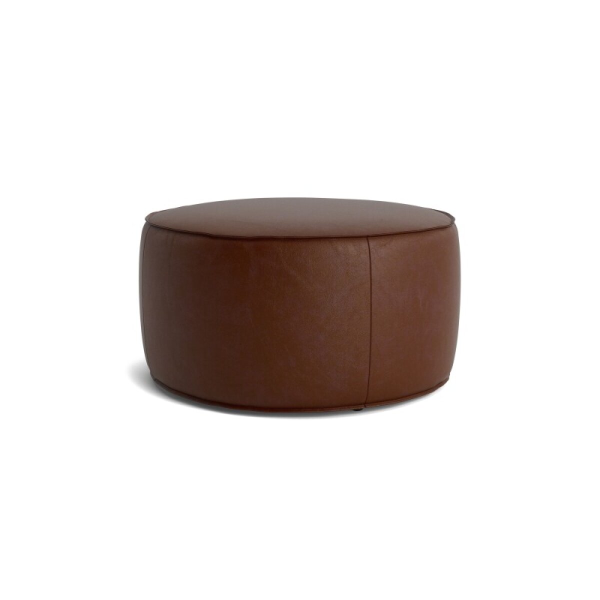 6369a2081ffad3b5d57484ce7d400ea3 Rhonda Round Leather Ottoman - Image 1