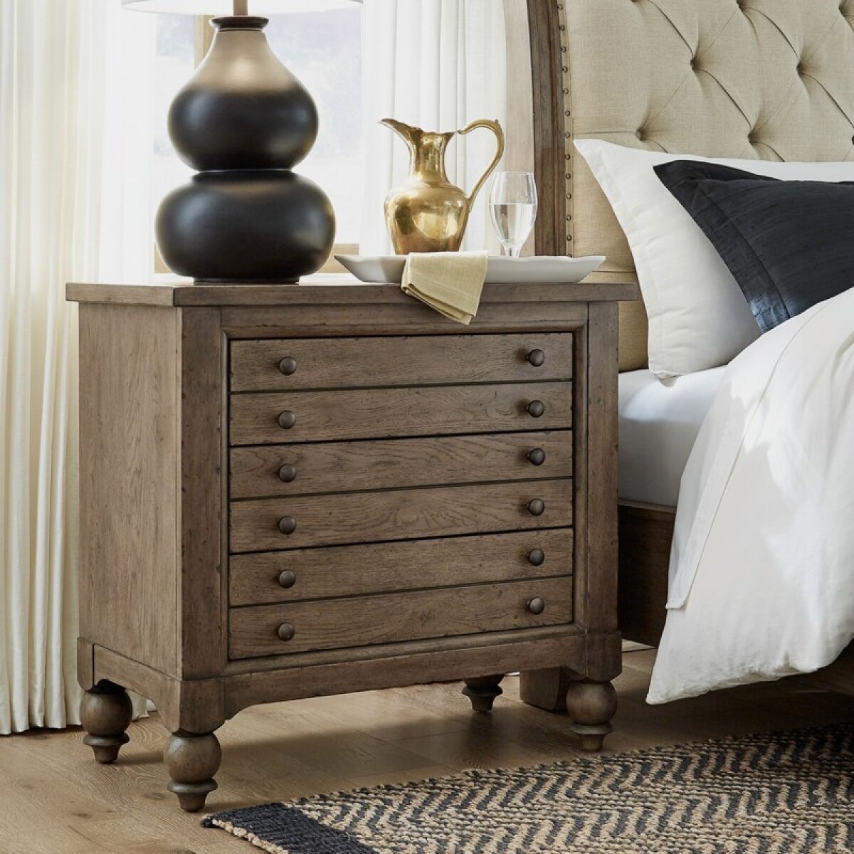 63a82fd278e10ef54dc2566fafb9eb87 Americana Farmhouse Bedside Chest w/ Charging Station - Image 1