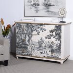 Dann Foley Lifestyle Willow White And Gold 3 Drawer Wooden Chest - Image 7
