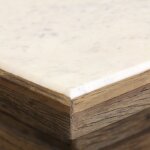 Trellis Natural Reclaimed Wood Coffee Table With Marble Top - Image 3