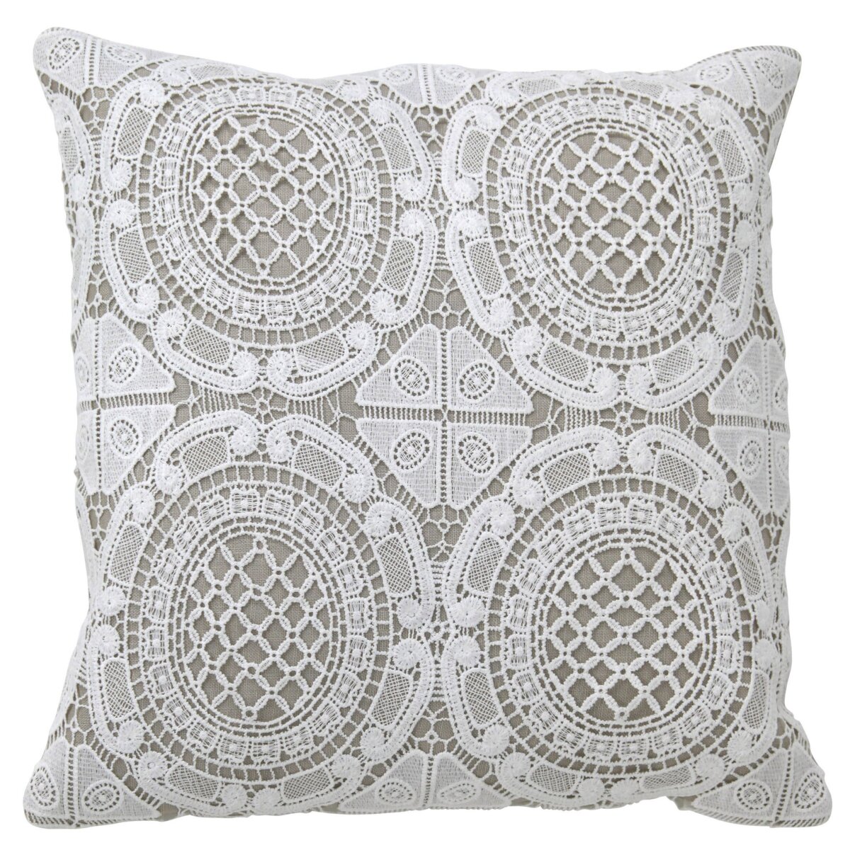 644b120faf7755e3827effa69c81d49d Weston Pillow- Ivory | Lace On Cotton | Down Feather Insert - Image 1