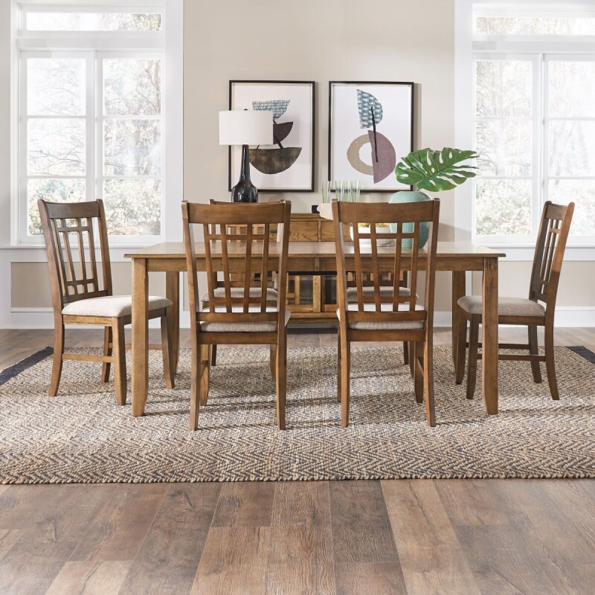 647f1d83bccf8350fe48ff619e379107 Santa Rosa 7 Piece Rectangular Table Set - Image 1