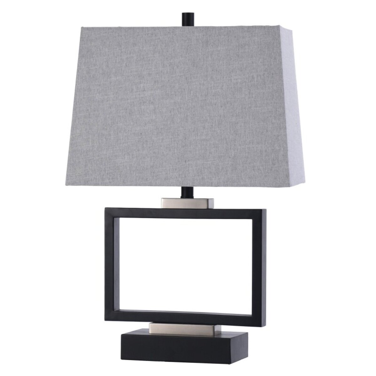 64c3f873a09e139e5d986048bf1011b1 Metton Silver Hollow Black Metal Rectangle Base Table Lamp 100 Watts - Image 1