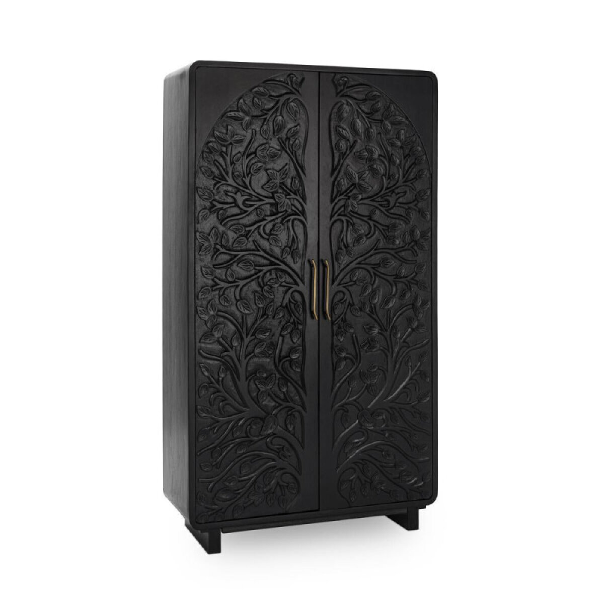 64dde615cdf4d241db45ed05af56647b Albero Solid Wood Tall Cabinet - Black - Image 1