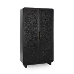 Albero Solid Wood Tall Cabinet - Black