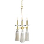 Polished Brass Steel & Crystal Glass Wall Mount Lamp With Fabric Tassel