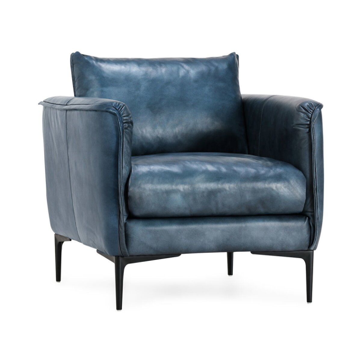 65cdd0e53ca83cbb72e669a8d02b4327 Abigail Leather Club Chair - Ocean Blue - Image 1